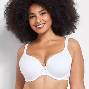 Cacique White Lightly Lined Full Coverage Cotton T-Shirt Bra Size 44DD NEW‎